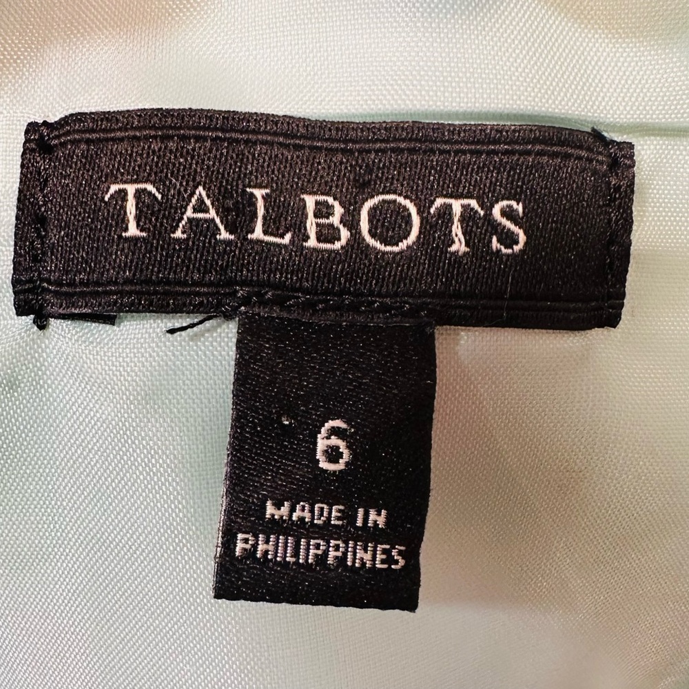 Talbots Floral Dress 6 Lite Blue Short Sleeve Wedding Guest Summer Garden party - Picture 12 of 14